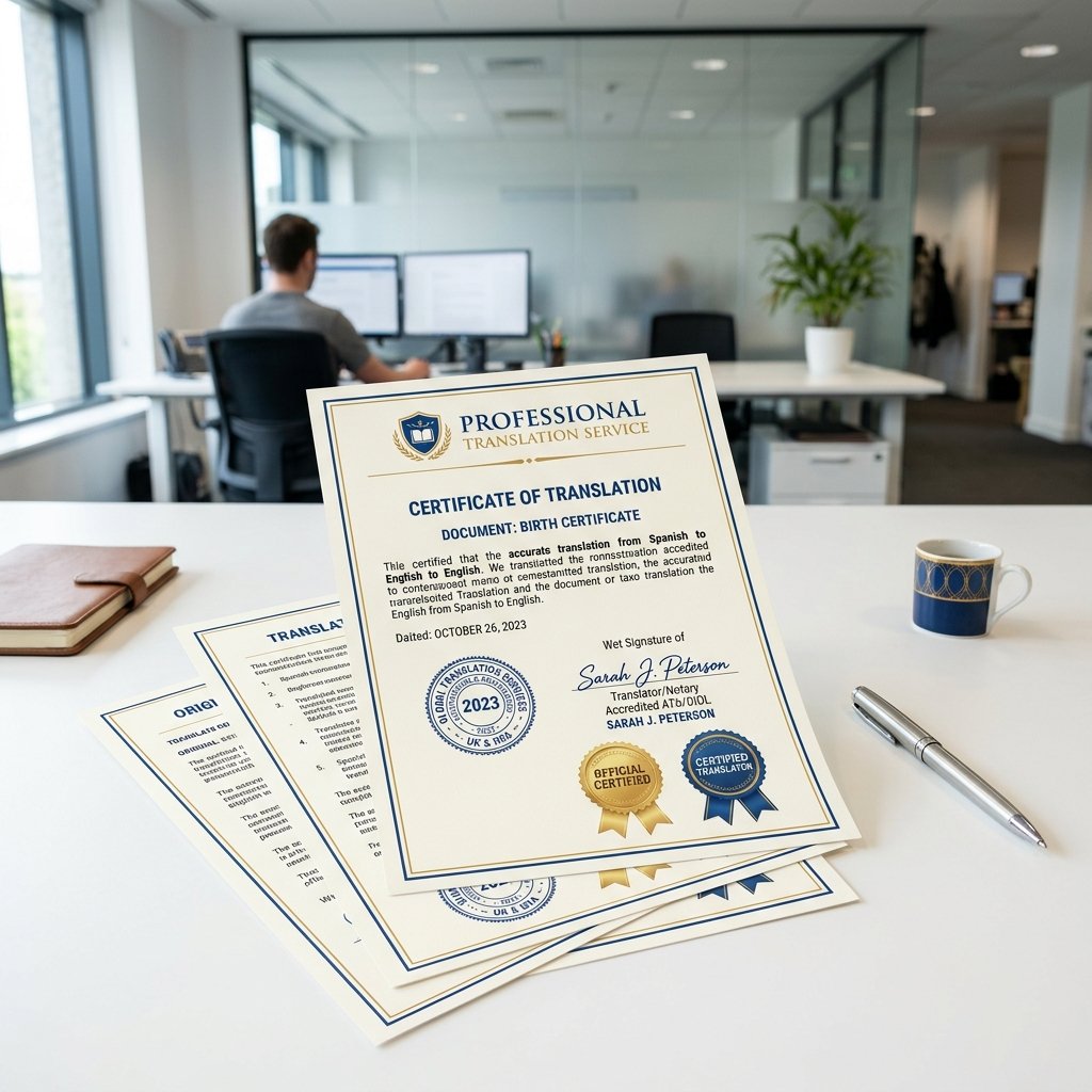 Certified translation document verification