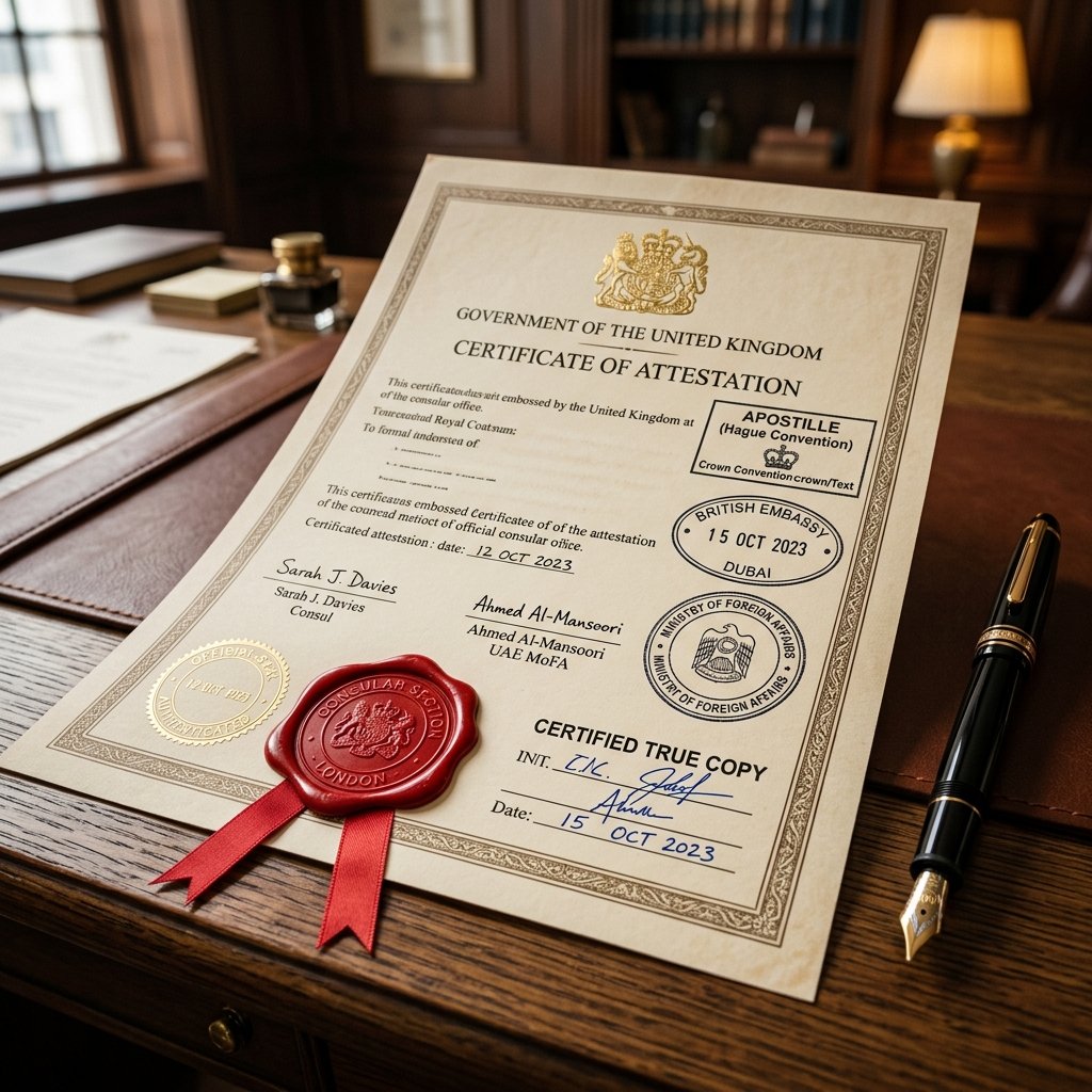 Document attestation and embassy verification process