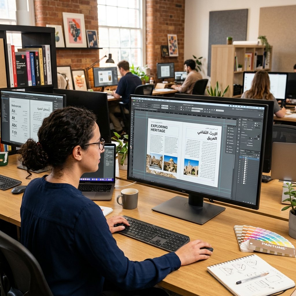 Multilingual desktop publishing and design layout work