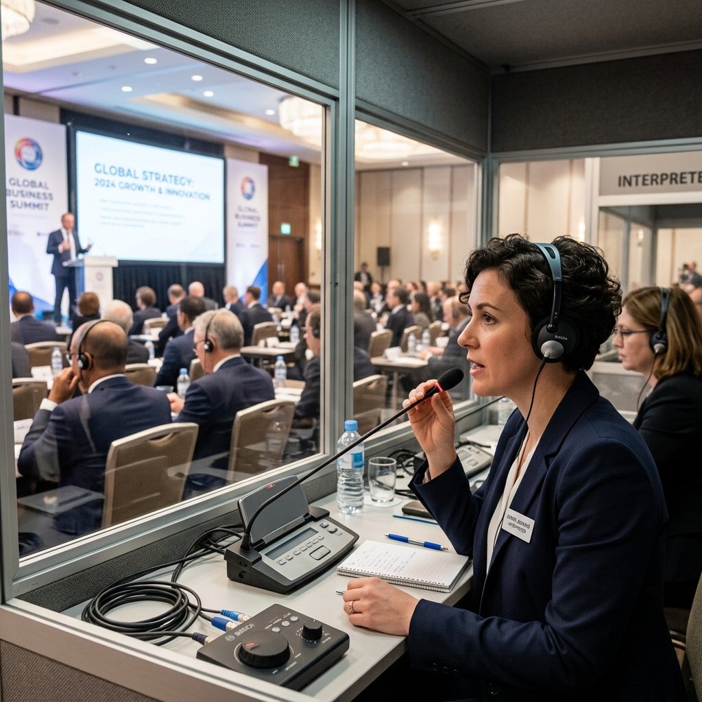 Interpreter support during a professional meeting
